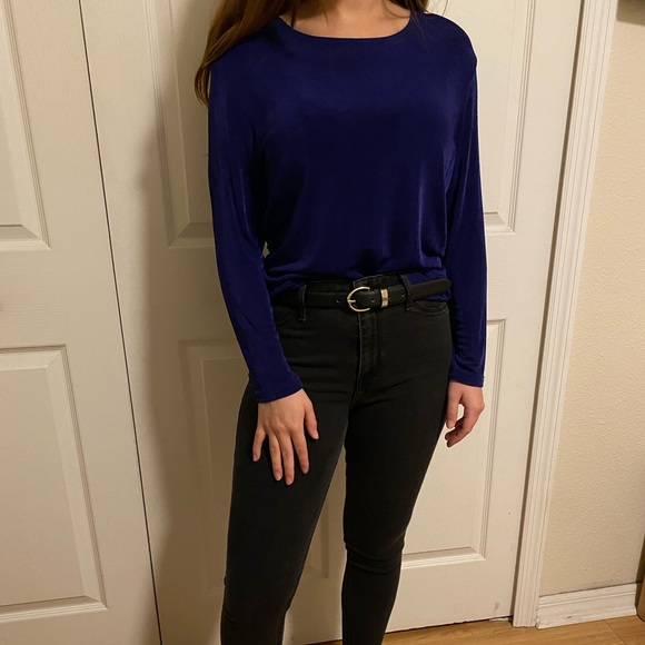 Vintage Cobalt Blue Blouse - Picture 2 of 2